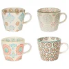 Tasses à café x4 en grès multicolore 30cl - Bohème