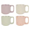Tasses à café x4 en grès multicolore moucheté 8cl - Aurore