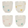Tasses à café x4 en grès multicolore moucheté 15cl - Famille