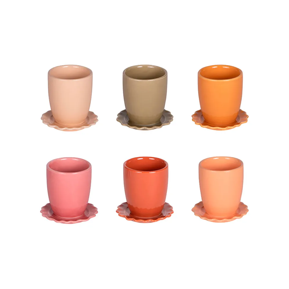Tasses à café x6 en grès multicolore 10cl - Agra