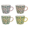 Tasses à thé x4 en grès léopard multicolore 30cl - Jungle pop