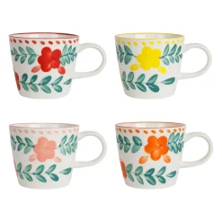 Tasses à thé x4 en grès multicolore 29cl - Bellagio