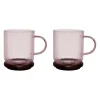 Tasses à thé x2 en verre borosilicate rose 35cl - Dilacia