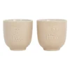 Tasses x2 beige 15cl en grès - famille