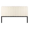 Tete lit en bouclette blanche et fer noir 160x100cm - Organic