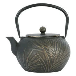 Théière avec filtre en fonte noire et dorée 1.5l - Exaltation