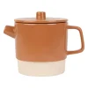 Théière avec filtre en grès terracotta 90cl - cannelé