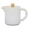 Théière en grès blanc et filtre en inox 1l - Organic