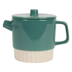 Théière en grès et inox émeraude 90cl - Cannelé