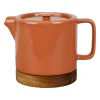 Théière en grès terracotta craquelé avec filtre 70cl - Nordika