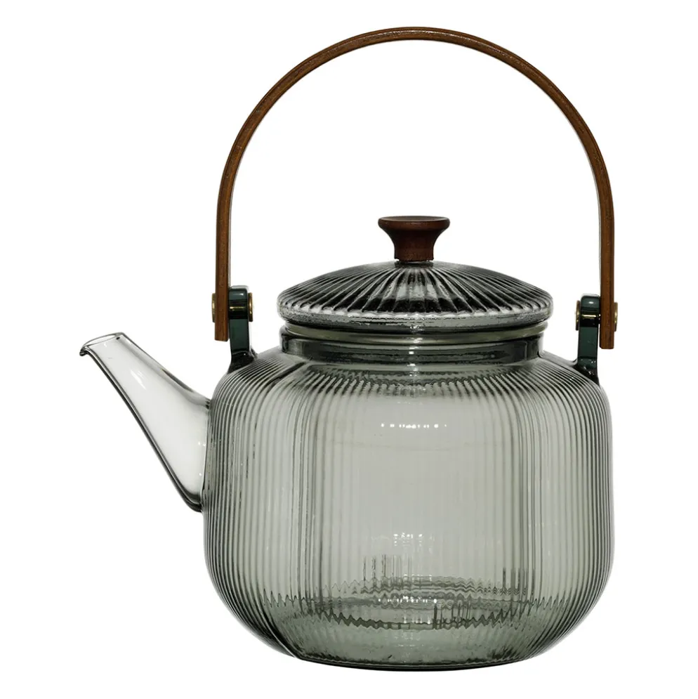 Théière en verre gris avec filtre 85cl - Dilacia