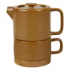 Théière solitaire en grès brun avec filtre 45cl - Nordika