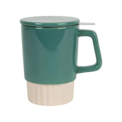 Tisanière en grès et inox émeraude 40cl - Cannelé