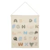 Toile tuftée en coton écru alphabet 50x60cm