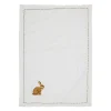 Torchon lapin en coton brun et écru 50x70cm - Ferme