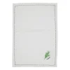 Torchon romarin en coton vert et écru 50x70cm - Ferme