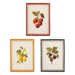 Torchons x3 en coton cerises, citrons, figues 50x70cm - Damoer