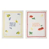 Torchons x2 en coton rouge et jaune 50x70cm - Solencia