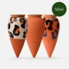 Trio mini diffuseur d'eau en argile : 1 léopard marron + 1 terracotta + 1 léopard - Olla
