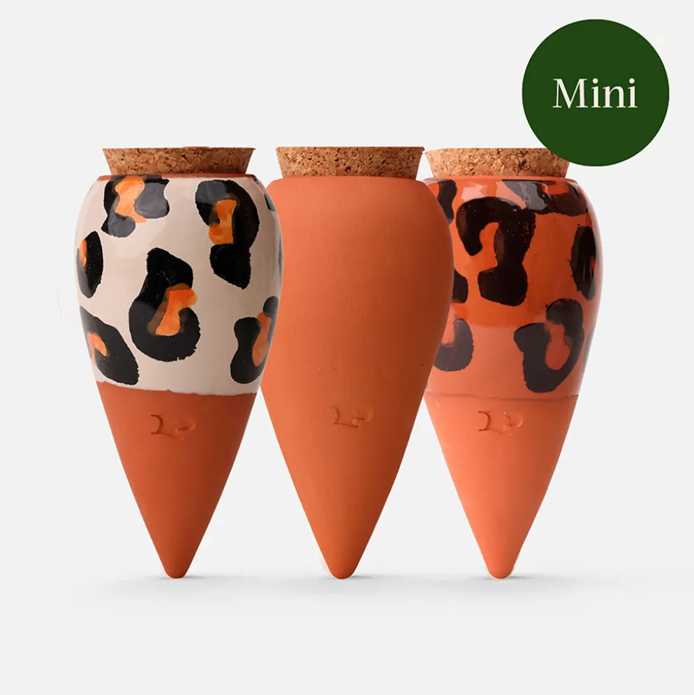 Trio mini diffuseur d'eau en argile : 1 léopard marron + 1 terracotta + 1 léopard - Olla