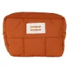 Trousse de toilette en tissu matelassé terracotta - Quilted