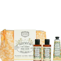 Trousse de voyage gel douche, lait corps et crème main fleur d'oranger