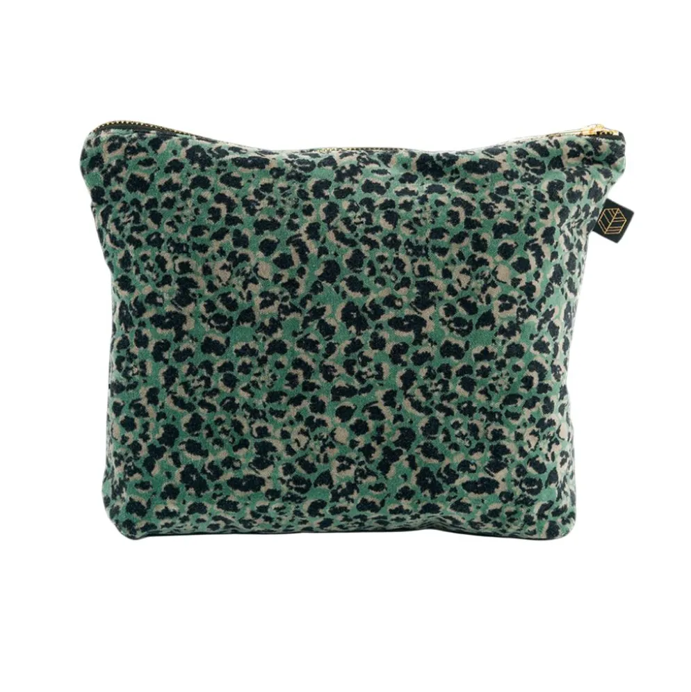 Trousse en coton léopard bleu - Gairo