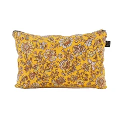 Trousse fleurie en lin ocre - Samara