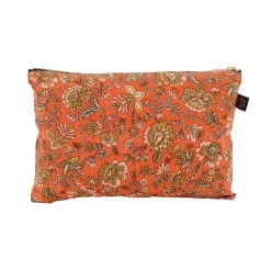 Trousse fleurie en lin terre brulée - Samara