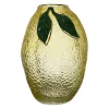 Vase citron en verre fumé jaune h19cm - Medi