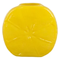 Vase citron en verre jaune h15cm - Vitoria