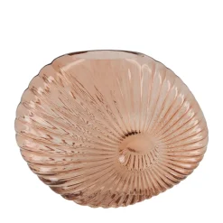 Vase coquillage en verre rose h20cm