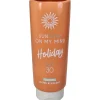 Vase crème solaire en faïence orange h20cm