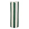 Vase cylindre en grès rayé kaki et blanc h24cm - Artist