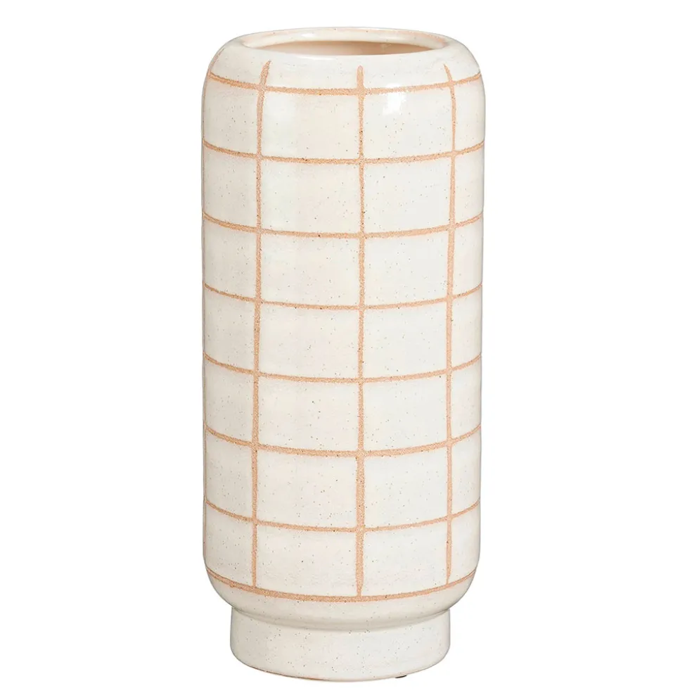 Vase en céramique blanc cassé h32cm - Jake