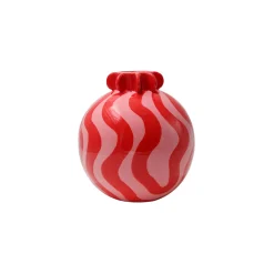 Vase en céramique rose et rouge h15cm - Carmela