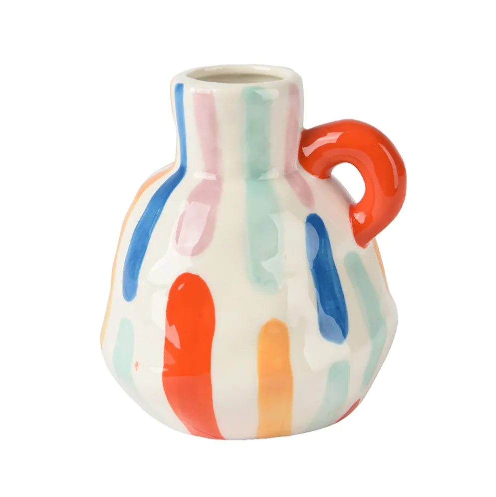 Vase en dolomite multicolore h13cm