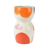 Vase en dolomite multicolore h26cm