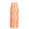 Vase en dolomite rayé rose h24cm