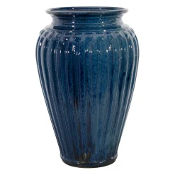 Vase en faïence bleu marine h50cm - Mediterranée