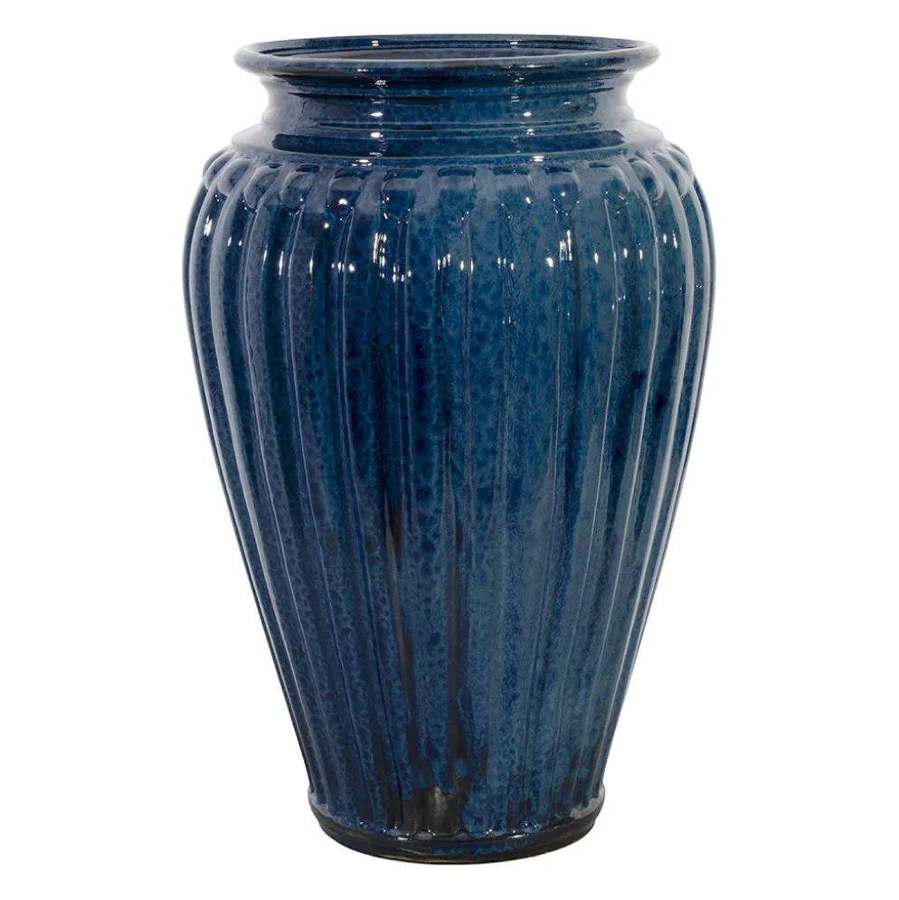 Vase en faïence bleu marine h50cm - Mediterranée