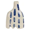 Vase en grès écru et bleu h19cm - Lumi