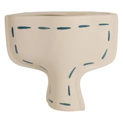 Vase en grès écru et émeraude h20cm - Lumi