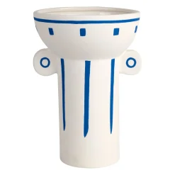 Vase en porcelaine bleu et blanche h25cm - Greeka