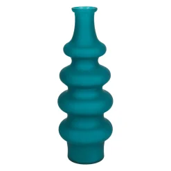 Vase en verre bleu canard satiné h40cm - Comille