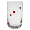 Vase en verre cœur rouge h21cm