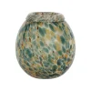 Vase en verre émeraude et doré h23cm - Menorca