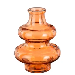 Vase en verre recyclé fumé orange h16cm - Sira