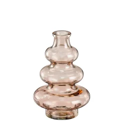 Vase en verre recyclé fumé rose h22cm - Sira