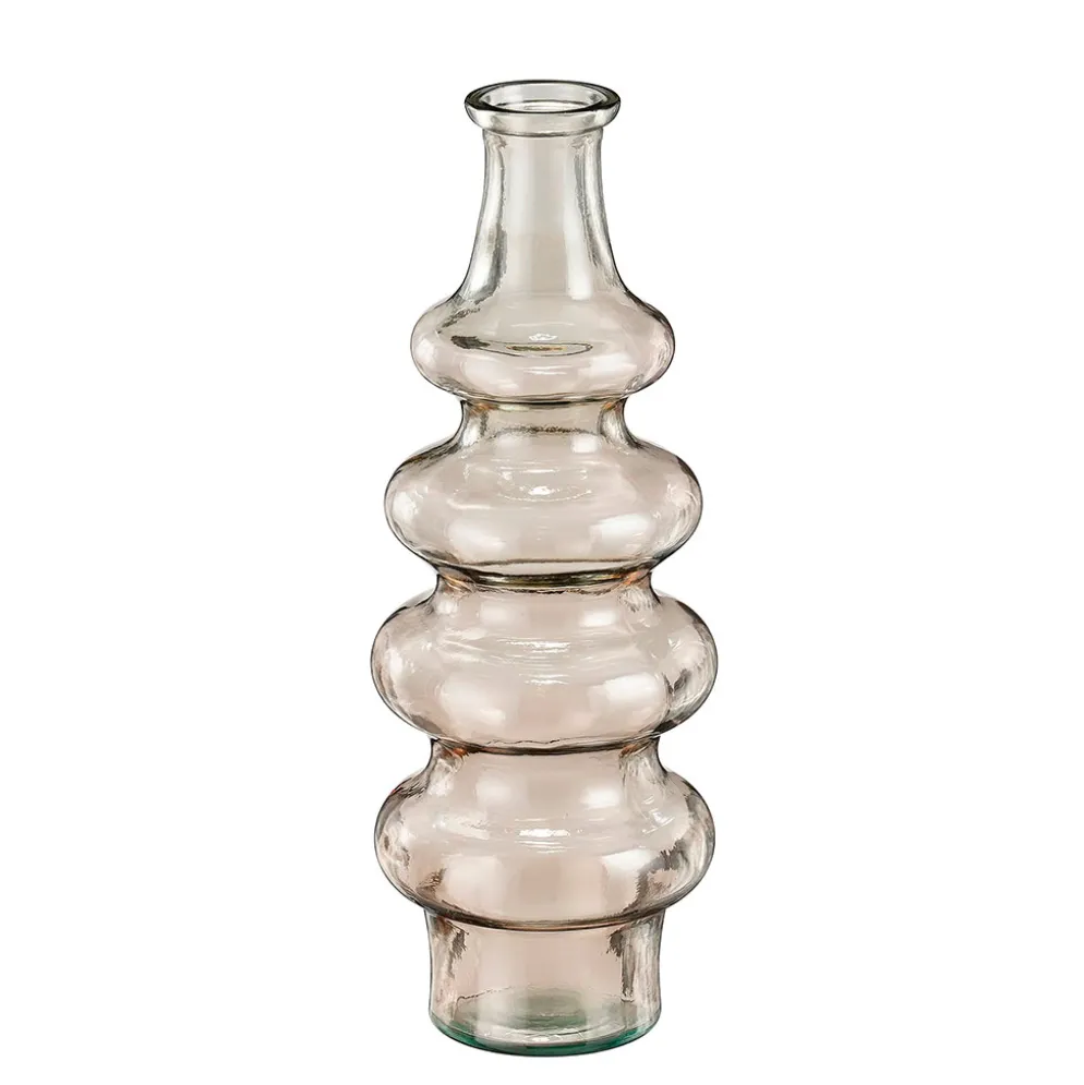 Vase en verre recyclé fumé rose h40cm - Sira